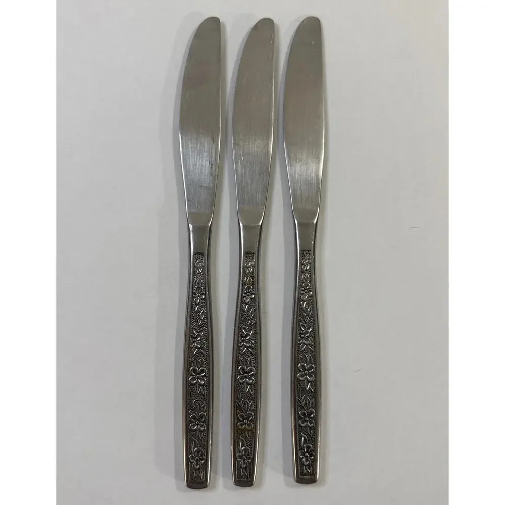 3 Dinner Knives - La Spana - Stanley Roberts Rogers Co Flatware Korea - 1997